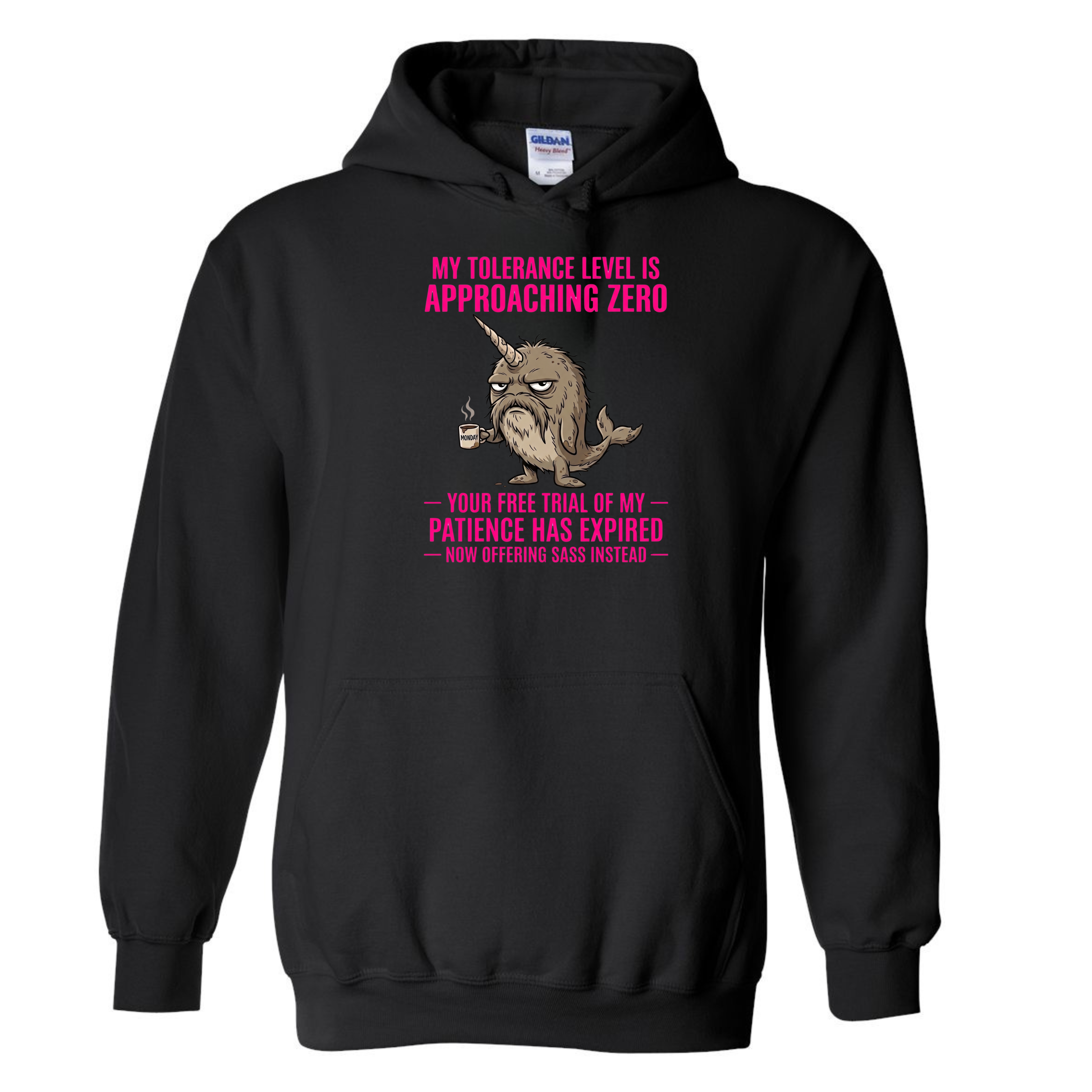 Tolerance Level Zero Black With Pink Lettering Pullover Hoodie