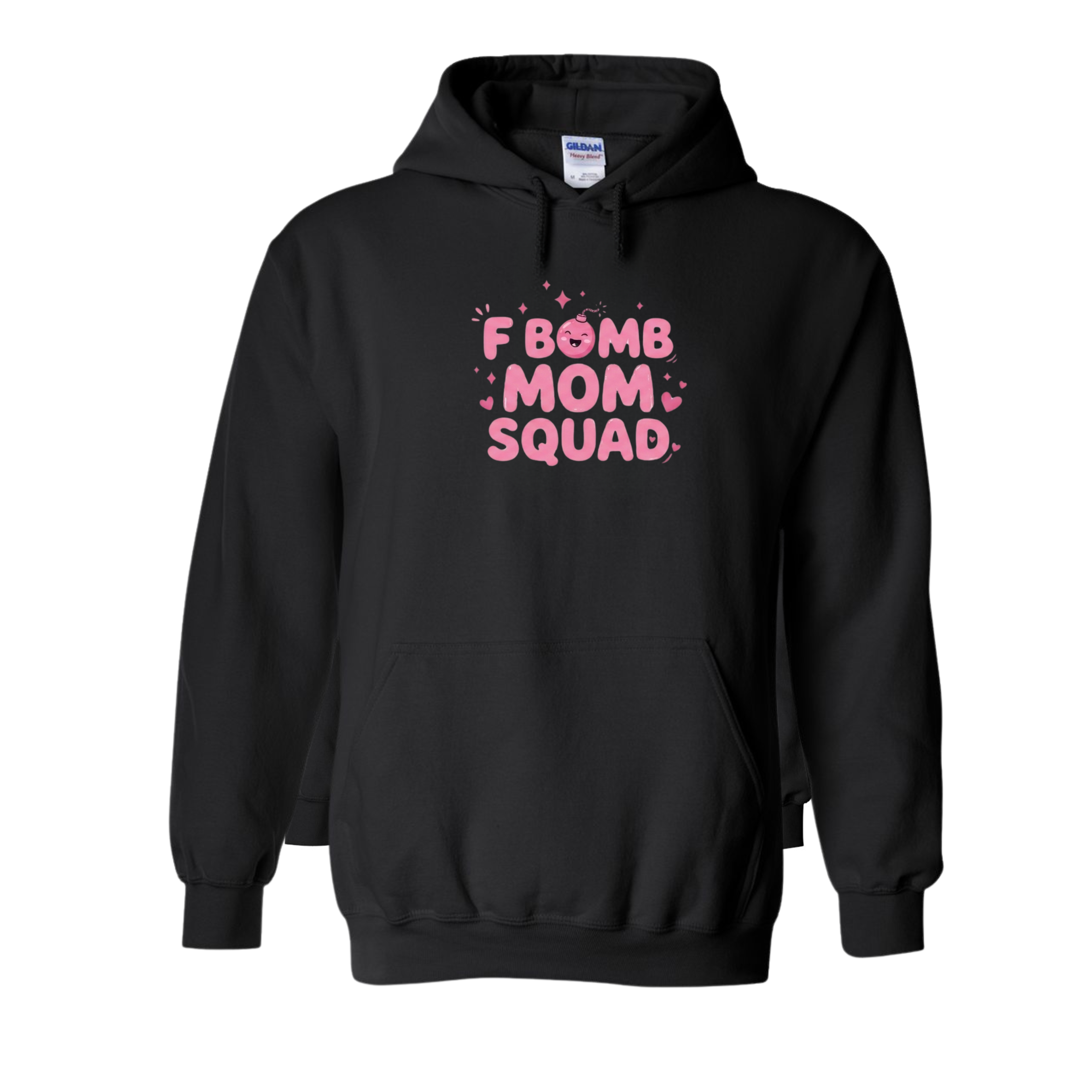 F-Bomb Mom Squad Black With Pink Image Pullover Hoodie