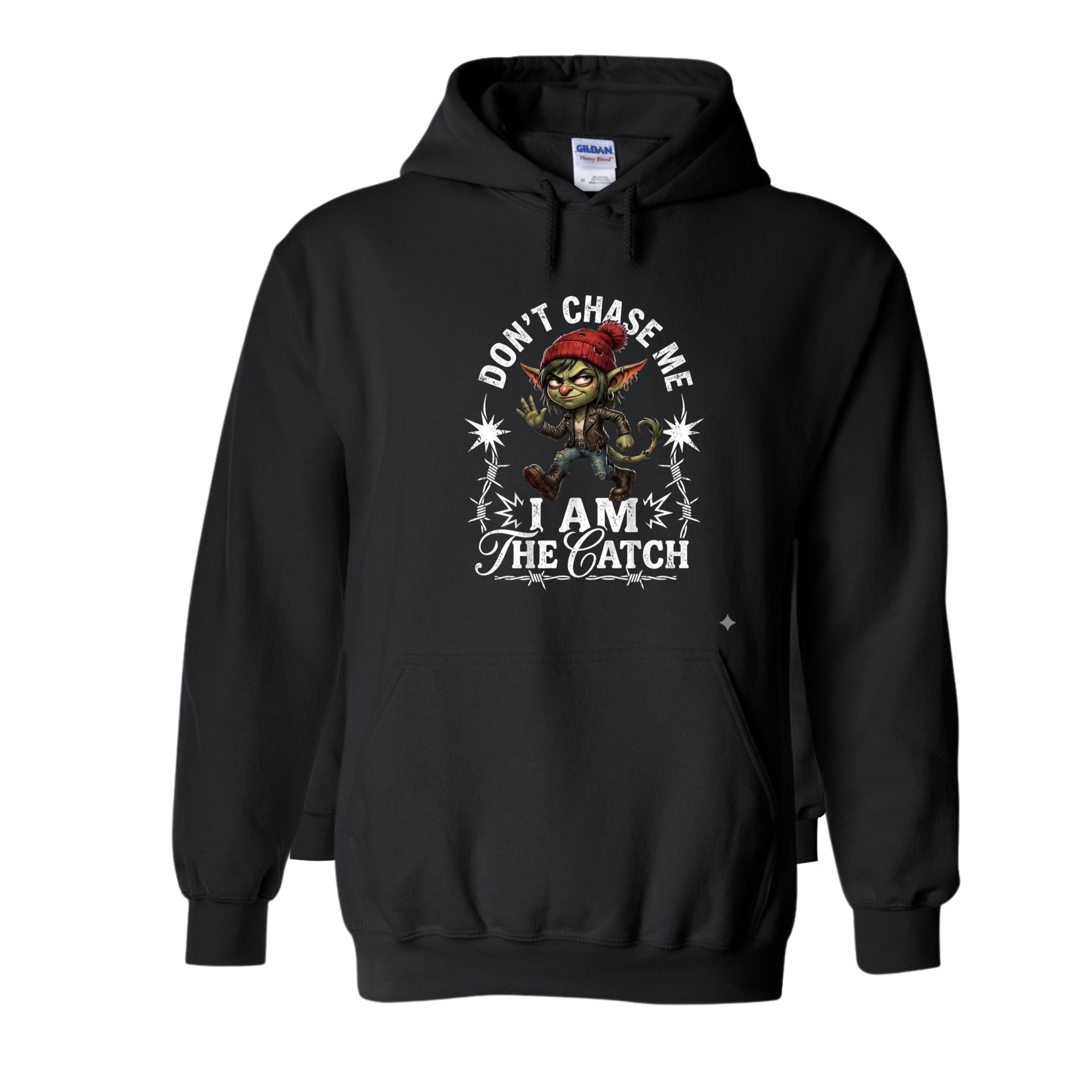 Don't Chase Me I'm The Catch Female Version -Black Pullover Hoodie